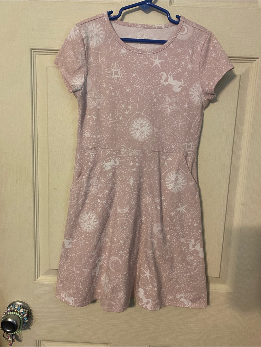 wonder nation Pink Celestial Print Short Sleeve Dress